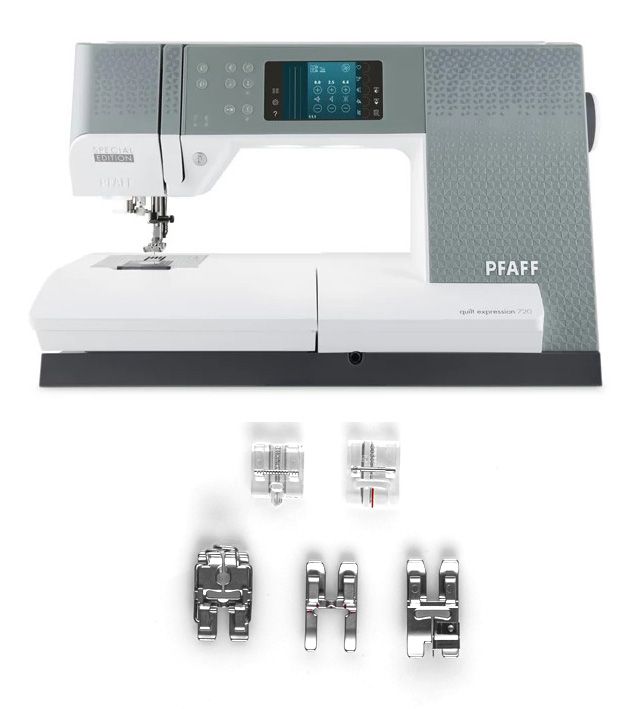 Macchina per cucire PFAFF EXPRESSION 720 special edition con 5 piedini omaggio - immagine 5